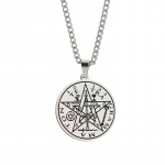 Roostevabast terasest ripats Tetragrammaton Talisman Meeste Solomon Wiccan Pagen Pentacle Pentagram Amulett Ehted Kaelakee Kingitus 60cm