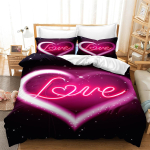3D Modern Romantic Love Series voodipesukomplekt &auml;sja abiellunud toa tekk ja padjap&uuml;&uuml;r AU240 * 270 Super Size paarituba Pehme kodukaunistus DE 100x135cm