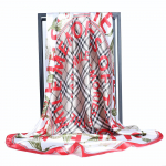 Kvaliteetsed luksuslikud siidist sallid peapael Sallid kaelasall naistele kett siidist sall naiste dekoratiivne sall 90*90cm punane