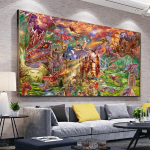 DIY teemantmaal Fantaasia draakoni lossi kuningriigi ristpistes kivid pilt teemanttikandid j&otilde;ulukink kodukaunistus 30x60CM
