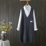 Retro stiilis kootud vest naiste s&uuml;gis-talvine Korea mitmek&uuml;lgne vabaaja vest keskmise pikkusega varrukateta kampsun vest naiste One Size