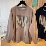 Naiste dressipluus, moepael, vaba vabaaja &uuml;mmarguse kaelusega topp pluss-suuruses pullover M pruun