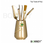 BORREY Hiina retrostiilis kungfu teetseremoonia vasest t&ouml;&ouml;riistakomplekt lusikate teeklambri n&otilde;ela pintsel ja teekahvel Pu'er teet&ouml;&ouml;riistade kingitus Tea Tools (6Pcs)