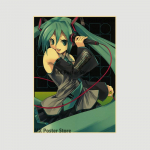 Anime Idol Cartoon Laulja Miku Plakat HD Print J&otilde;upaber Retro Seina Kunst Pildid Magamistoa Dekoratiivmaal Kodukaunistuse Kingitused 42x30cm