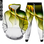 Meeste Mood Populaarne V&auml;rviline Line Grapic 3D Digitaalne Prinditud Spordidress Hoodid Jooksup&uuml;ksid 2tk Komplekt V&auml;lir&otilde;ivad Suurus S-6XL L
