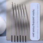6 tk Lehvikukujuline gradient nailonist juustest pikkade varrastega pintsel, mis on spetsialiseerunud kunstikoolidele kalasaba akr&uuml;&uuml;l&otilde;liv&auml;rvi pliiats 6 pcs fan-shaped h&otilde;be
