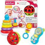 WinFun Baby Activity Sensory Development Toys 4-osaline kinkekomplekt Korea laste m&auml;nguasjad yellow