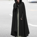 (SU)Naiste Trench Mantel Avatud ees kardigan jakk Mantel Cape Cloak Poncho Plus BKXL must