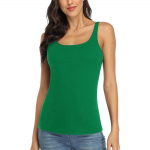 Charmleaksi naiste puuvillane paak, riiuliga rinnahoidja, reguleeritav laiem rihm Camisole Basic Cami tanks M