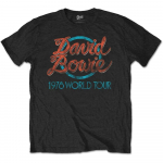 David Bowie 1978. aasta maailmaturnee must klassikalise roki unisex T-s&auml;rk S
