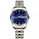 Luksuslik &auml;rimehe k&auml;ekell veekindel helendav kohting n&auml;dala meeste k&auml;ekell meestele kvartskell roostevabast terasest meeste k&auml;ekellad sinine