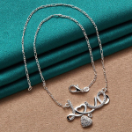 URMYLADY 925 Sterling Silver LOVE Heart Ripats Kaelakee Naistele Pulmapeo Moe Ehted 45cm