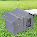 Cat House Villa telk, kokkupandav lemmikloomade varjupaik, metsikud kassid toakassipoegadele v&otilde;i v&auml;ikestele koertele hall v&auml;rv