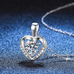 D-v&auml;rvi 1CT 6,5 mm l&auml;bitud test Vvs1 Moissanite 925 Sterling h&otilde;bedane ripats naistele armas s&uuml;damega kaelakee luksuslikud kvaliteetsed ehted blue