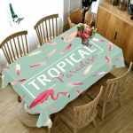 Looduslik maastik Flamingo Tropic laudlina Tolmukindel paksust puuvillast ristk&uuml;likukujuline &uuml;mmargune laualina pulmapiknikupeoks 140 X 220CM