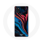 Samsung Galaxy A21S &uuml;mbris sinine Must punane abstraktse tekstuuriga taust