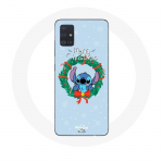 &Uuml;mbris Samsung Galaxy A51 Stitch Snow Merry Christmas Blue jaoks
