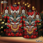 2024. aasta uusaasta meeste T-s&auml;rk 3D tr&uuml;kiga Dragon Animal mustriga meeste T-s&auml;rk Hiina Draakoni aasta l&uuml;hikeste varrukatega punased topid S