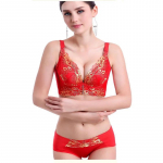 &Uuml;li&otilde;hukesed pitsist seksikad &otilde;hukesest puuvillast tassid, suured push-up seksikad rinnahoidjakomplektid 34A punane