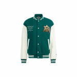 Adidas Originals Mc Varsity Jakk Patchwork Prindi ja Paksundusega Meeste &Uuml;ler&otilde;ivad Roheline HZ7093 S