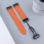 Kiiresti kinnitatav nahkrihm Samsung Galaxy Watch 6Classic 43mm 47mm 6/5/4 40mm 44mm magnetpandlaga kella 5pro 45mm nahkrihma jaoks Galaxy Watch 4 40 44 oranž