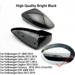 Car carbon fiber rear mirror cover For Volkswage VW Golf 6 Golf 5 Golf 7 CC POLO Scirocco EOS Bora Jetta Beetle Passat Sagitar Black -1