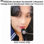 ATEEZ 8. minialbum The World EP.1 Movement Fan Sign S&uuml;ndmuse fotokaart EL WW MS Wooyoung - Wonderwall VC