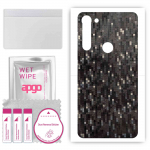 apgo Protective Skin Sticker for the back compatible with Motorola Moto G8 Power, Wrap Film, Foil, Vinyl - Pattern Carbon Black Pixel
