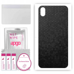 apgo Protective Skin Sticker for the back compatible with Doogee X11, Wrap Film, Foil, Vinyl - Pattern Black Honeycomb