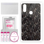 apgo Protective Skin Sticker for the back compatible with Lenovo A6 Note, Wrap Film, Foil, Vinyl - Pattern Carbon Black Pixel