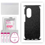 apgo Protective Skin Sticker for the back+sides compatible with Honor 50 Pro, Full Wrap Film, Foil, Vinyl - Pattern Black Honeycomb