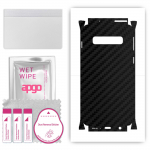 apgo Protective Skin Sticker for the back+sides compatible with Samsung Galaxy S10, Full Wrap Film, Foil, Vinyl - Pattern Carbon Black