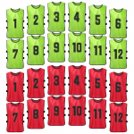 24 TK Jalgpalli vestid Kiiresti kuivavad jalgpallis&auml;rgid Noorte sport Skrimm Korvpallimeeskonna treening punane/roheline