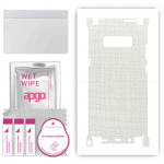 apgo Protective Skin Sticker for the back+sides compatible with Samsung Galaxy Note 8, Full Wrap Film, Foil, Vinyl - Pattern White Fabric