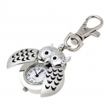 New Mini Metal Key Ring owl double open Quartz Watch Clock-