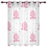 Beebi elevandi armas liblika aknakardin elutuppa, magamistuppa, kodu kaunistuseks, k&ouml;&ouml;ki akna kardinateks 135W x 60H(cm) white