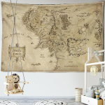 Antiikne piraatide aarekaart Gobel&auml;&auml;n Seinaripp Hipi Boho Decor Gobel&auml;&auml;n Golden Island Vaip Kolledži &uuml;hiselamu kujundus 95x70CM