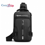 Cozy Up meeste multifunktsionaalne rinnakott, moodne ja igap&auml;evane &uuml;he &otilde;laga kott, veekindel ruumiriidest v&auml;ike seljakott 18cm * 10cm * 30cm must