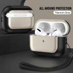 Luksuslik pinnakattega nahast tekstuuriga k&otilde;rvaklappide &uuml;mbris koos kaelapaelaga Apple Airpods Pro 2 p&otilde;lvkonna 2. Air Pods 3 p&otilde;lvkonna t&uuml;drukutele armas p&otilde;rutuskindel kaitsekate Airpods Pro