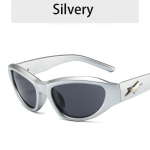 Moodprillid Cat Eye P&auml;ikeseprillid Y2K Star P&auml;ikeseprillid Polariseerimata Moeaksessuaar valge