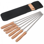 340 Roostevabast terasest pikad grillvardad Kaasaskantavad roostekindlad grillvarrased Professionaalsed grillimisvardad Grillvardad V&auml;lisgrillt&ouml;&ouml;riistad 6 tk 42CM