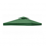 300 x 300 cm Grill-lehttorn asendusvarikatuse katus veekindel Oxfordi riidest kaheastmeline BBQ vaatetorn &uuml;lemine kate v&auml;literrass Dual Layer roheline