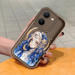 Pehme silikoonist ruudukujulise redeli mustriga telefoni&uuml;mbris, t&auml;ielikult kattev, kaamera p&otilde;rutuskindel kaitse, kummist &uuml;mbris Vivole Vivo X70 Pro 5G valge