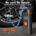Rehvipumbad - Auto &otilde;hukompressor digitaalse manomeetriga - 150 PSl - mootorratas, e-jalgratas ja jalgrattapump LED-tuledega wireless