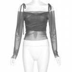 Suvine uus &uuml;hev&auml;rviline Slim Fit naiste T-s&auml;rgi topsid Y2K Street Fashion v&otilde;rgust pikkade varrukatega T-s&auml;rk Naiste elegantsed vabaaja kontoris&auml;rgid 24573 S hall v&auml;rv