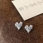 S925 Sterling Silver Hip Hop Murtud armastus Heart Stud Stud k&otilde;rvar&otilde;ngad Retromood ja isikup&auml;rastatud t&auml;hestiku t&auml;hed k&otilde;rvar&otilde;ngad Tumedad diskotantsu k&otilde;rvar&otilde;ngad 925