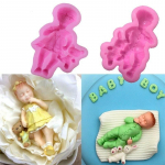 3D Fondant silikoonvorm magamislapse kingi kaunistamiseks &scaron;okolaadivormi silikoonseebivorm boy