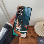 Space Astronaut mustriga pehme silikoonmust &uuml;mbris Xiaomi Redmi Note 13 Pro 13C Poco C65 Samsung A55 S24 iPhone kaamerale kaitsev p&otilde;rutuskindel kate Samsung Galaxy S10 4G