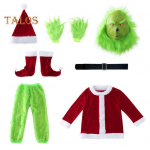 1 komplekt j&otilde;uluvormi sisaldab pluusi, p&uuml;kse, m&uuml;tsi, v&ouml;&ouml;d, kindaid ja kingakatteid Multikas kohev loom Cosplay J&otilde;uluvana esinemine Draama lava ooperi riietus S roheline