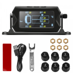 Rehvir&otilde;hu j&auml;lgimiss&uuml;steem 6 v&auml;lise anduriga auto haagisauto TPMS juhtmevaba p&auml;ikese digitaalne LCD alarm